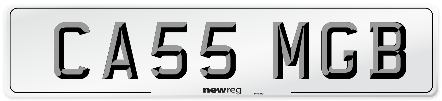 CA55 MGB Number Plate from New Reg